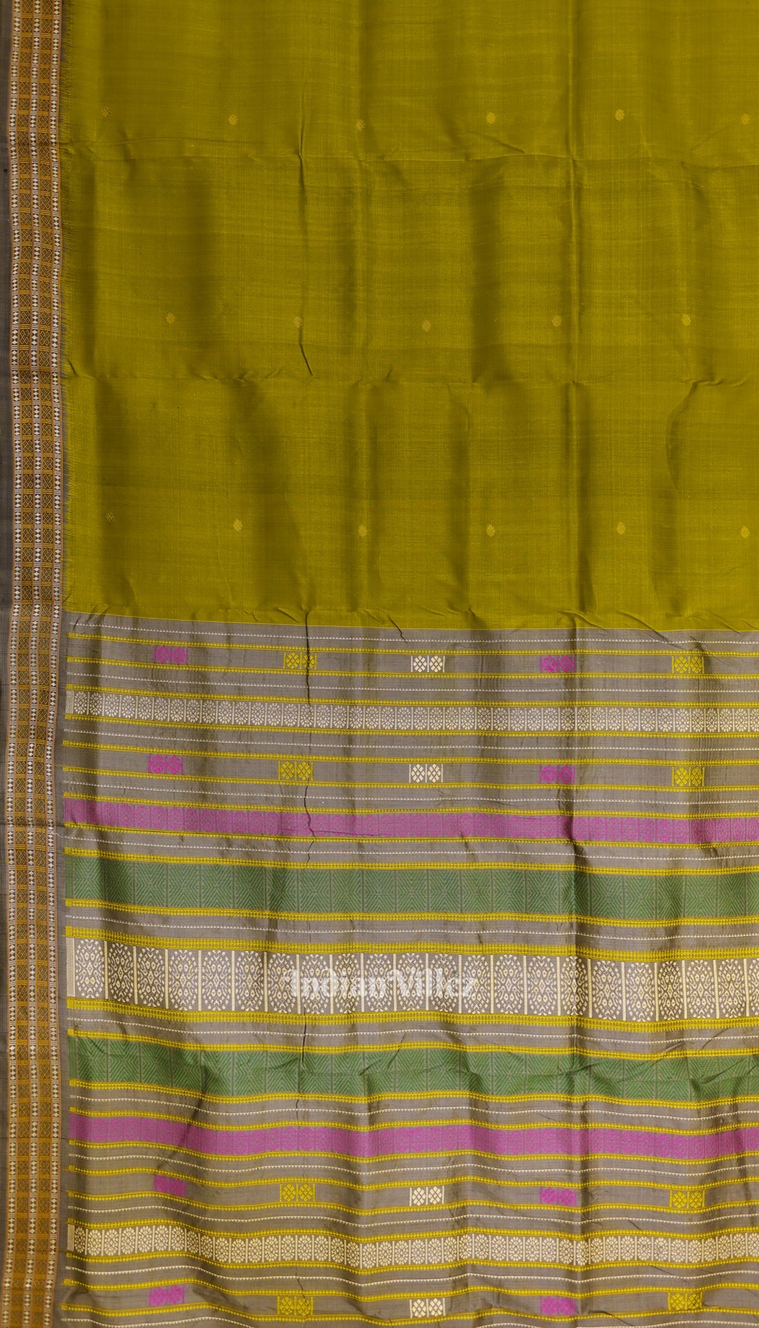 Sea Green Single Flower Motif Siminoi Silk Saree