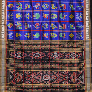 Royal Blue Nabakothi Odisha Ikat Khandua Silk Saree