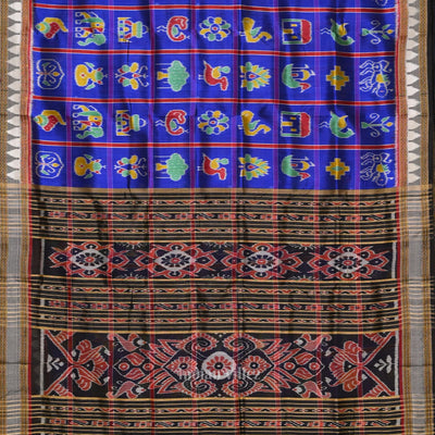 Royal Blue Nabakothi Odisha Ikat Khandua Silk Saree