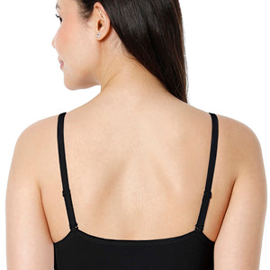 Solid Non Padded Non-Wired Cami Bra - Black