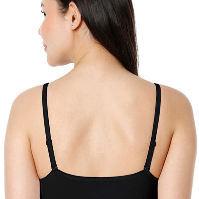 Solid Non Padded Non-Wired Cami Bra - Black