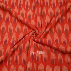 Red Pochampally Ikat Cotton Fabric