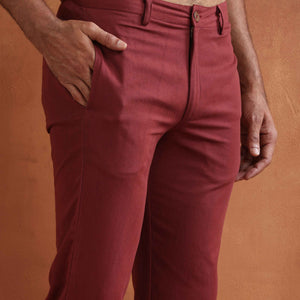 trueBrowns Men's Rust Cotton Twill Pants