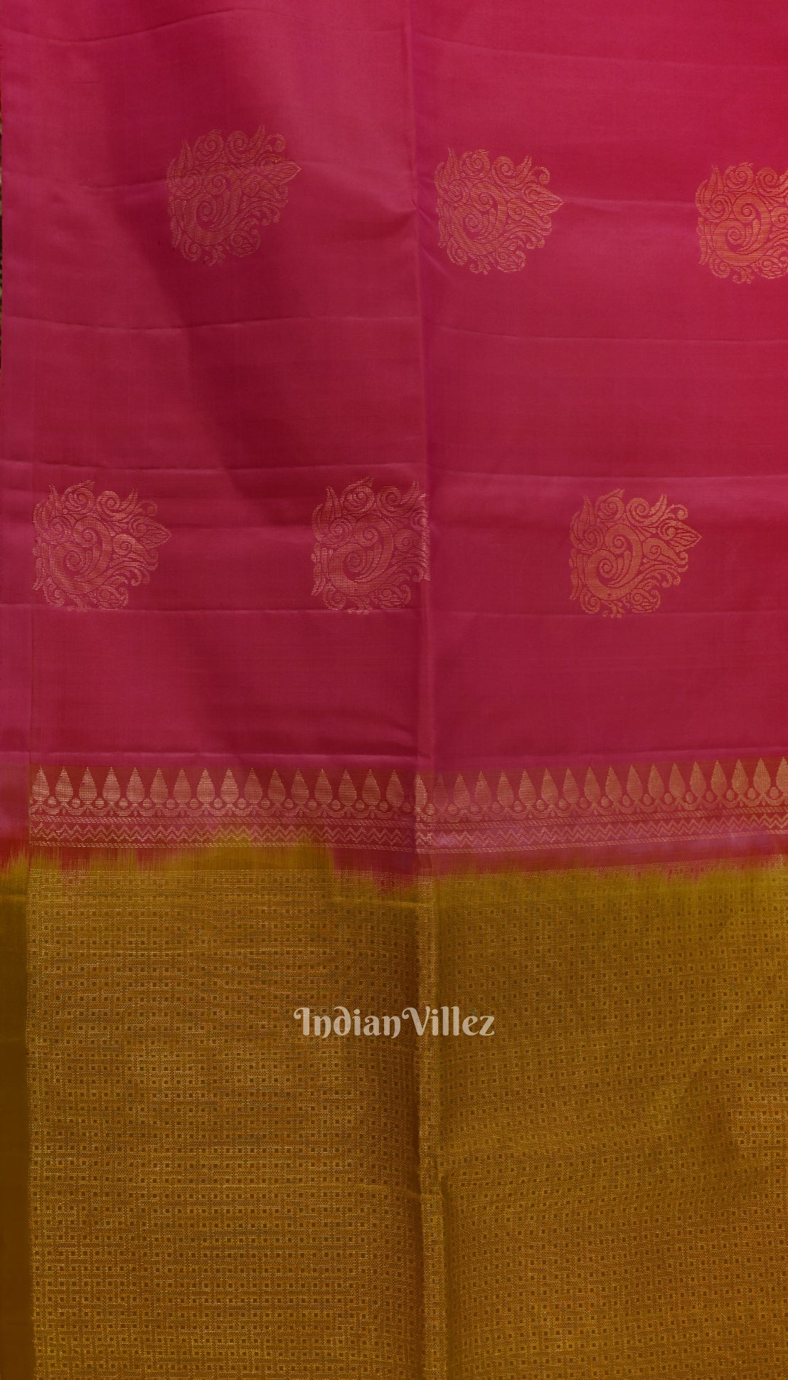 Maroon With Golden Brown Pure Kanjivaram Soft Silk Saree