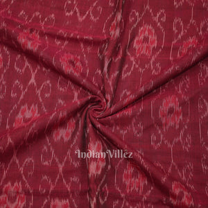 Purple Floral Theme Sambalpuri Ikat Cotton Fabric