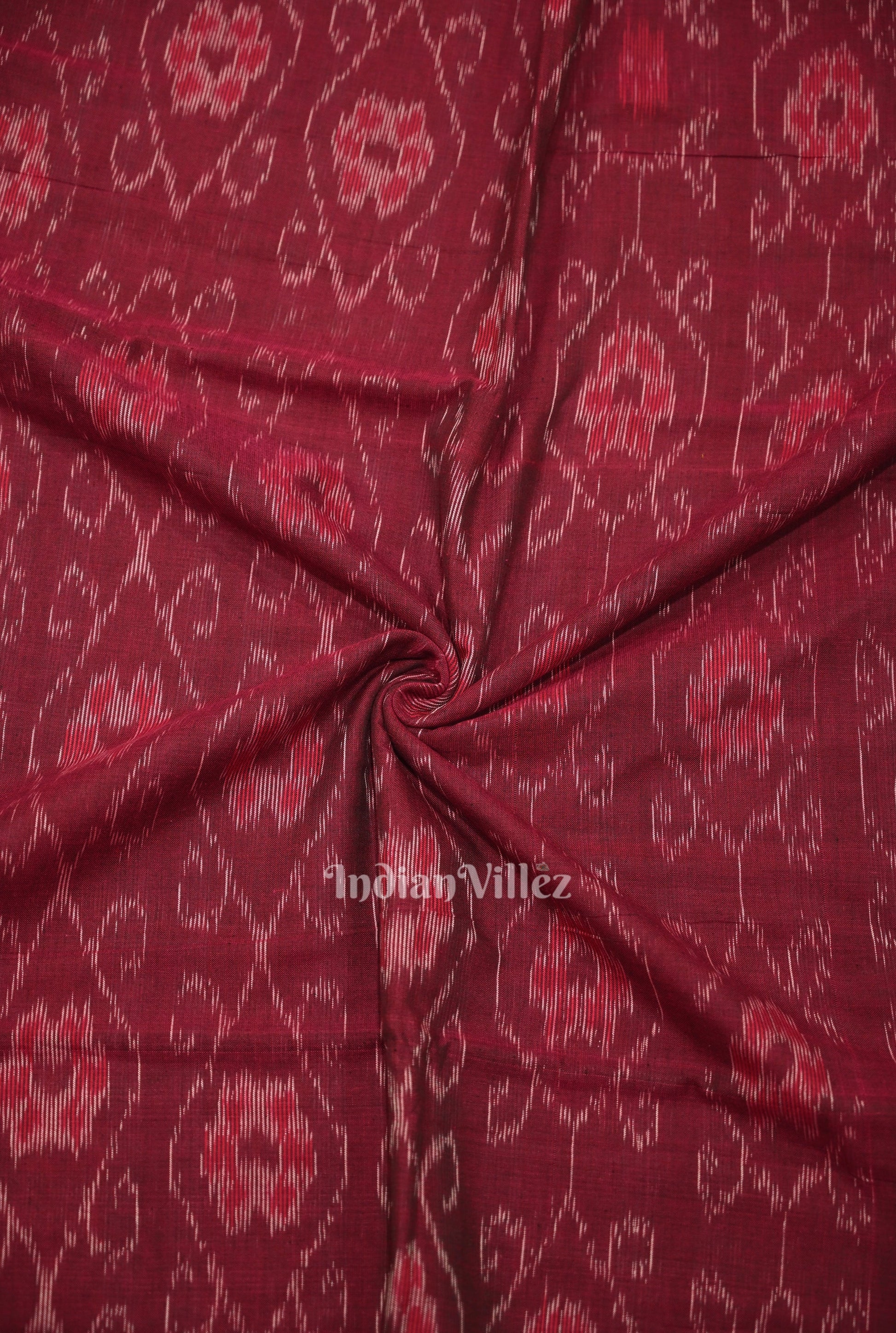 Purple Floral Theme Sambalpuri Ikat Cotton Fabric