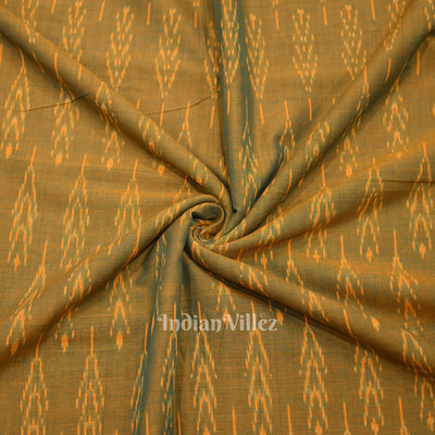 Green Dual Tone Pochampally Ikat Cotton Fabric