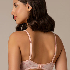 Daily Support Non Padded Non-Wired Cotton Bra - Pink Floral Print