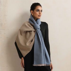 trueBrowns Blue Reversible Woollen Stole