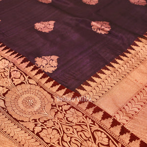 Maroon Designer Pure Banarasi Katan Silk Saree