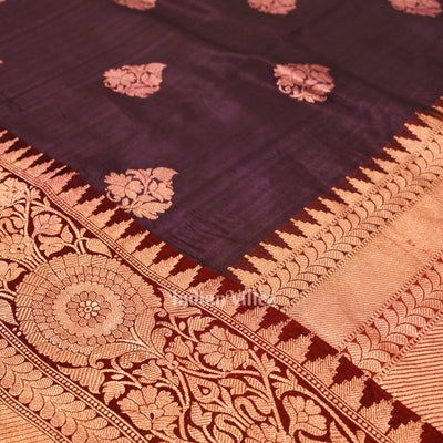 Maroon Designer Pure Banarasi Katan Silk Saree