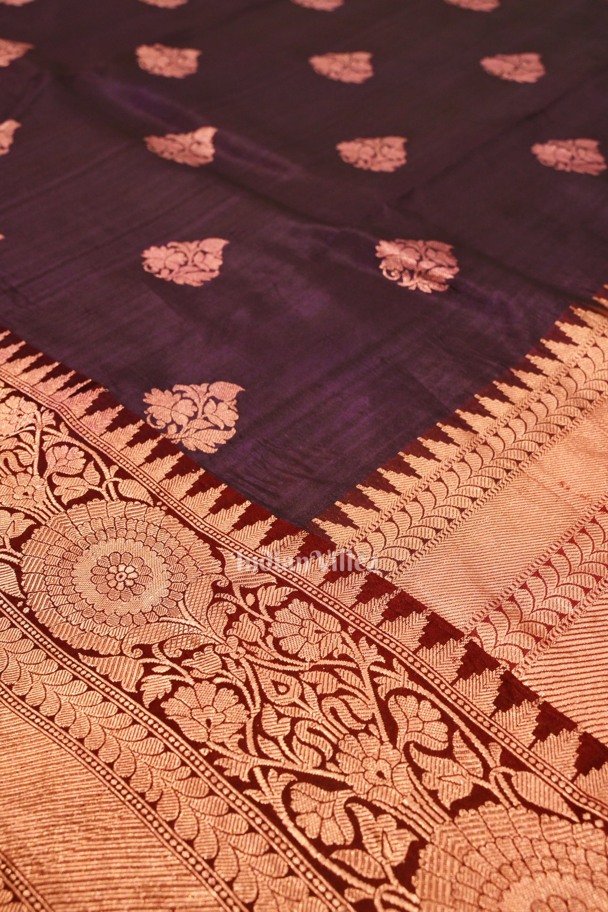 Maroon Designer Pure Banarasi Katan Silk Saree