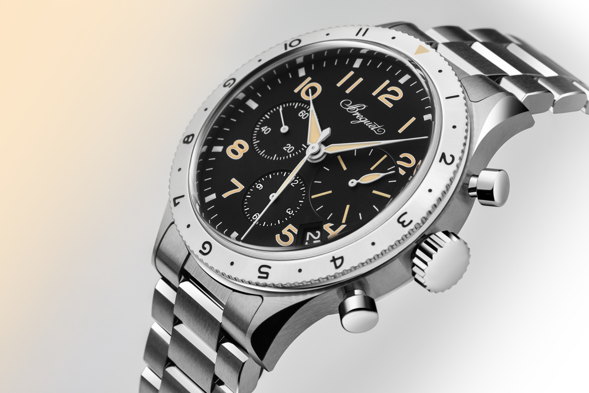 Breguet Type XX Chronograph Men's Black dial Silver Watch