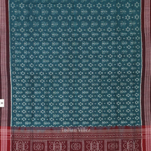 Green Coffee Tribal Theme Odisha Sambalpuri Pure Cotton Saree