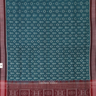 Green Coffee Tribal Theme Odisha Sambalpuri Pure Cotton Saree
