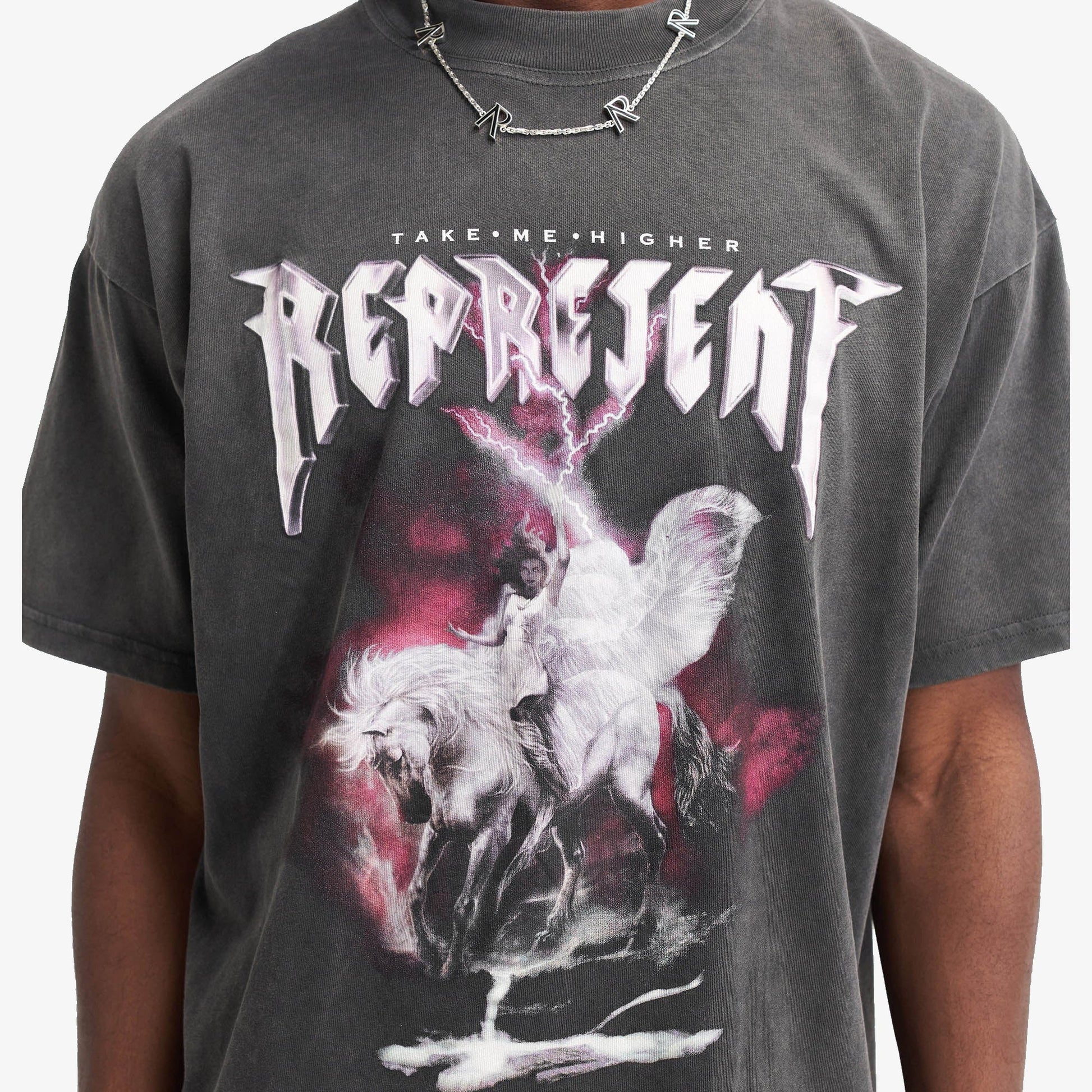 Represent | TAKE ME HIGHER T-SHIRT  { VINTAGE GREY