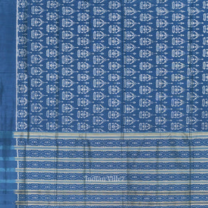 Light Blue Tribal Theme Odisha Handloom Contemporary Silk Saree