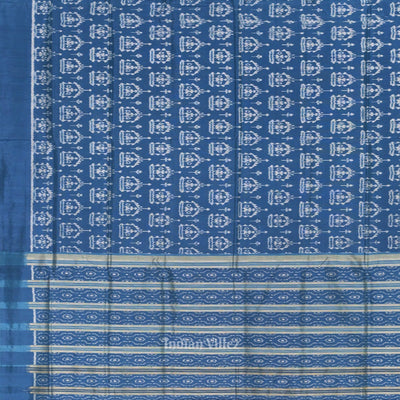 Light Blue Tribal Theme Odisha Handloom Contemporary Silk Saree