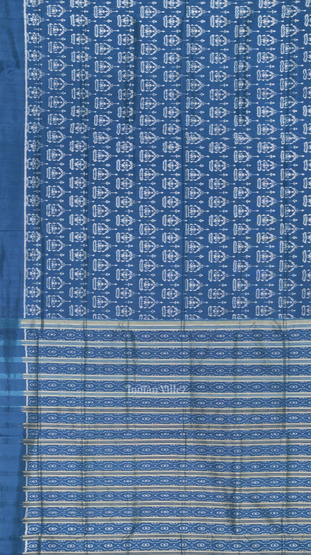 Light Blue Tribal Theme Odisha Handloom Contemporary Silk Saree