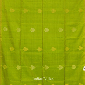 Parrot Green Pure Kanjivaram Soft Silk Saree