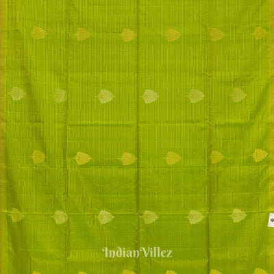 Parrot Green Pure Kanjivaram Soft Silk Saree