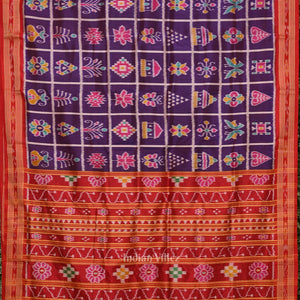 Purple Nabakothi Odisha Ikat Khandua Silk Saree
