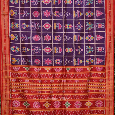 Purple Nabakothi Odisha Ikat Khandua Silk Saree