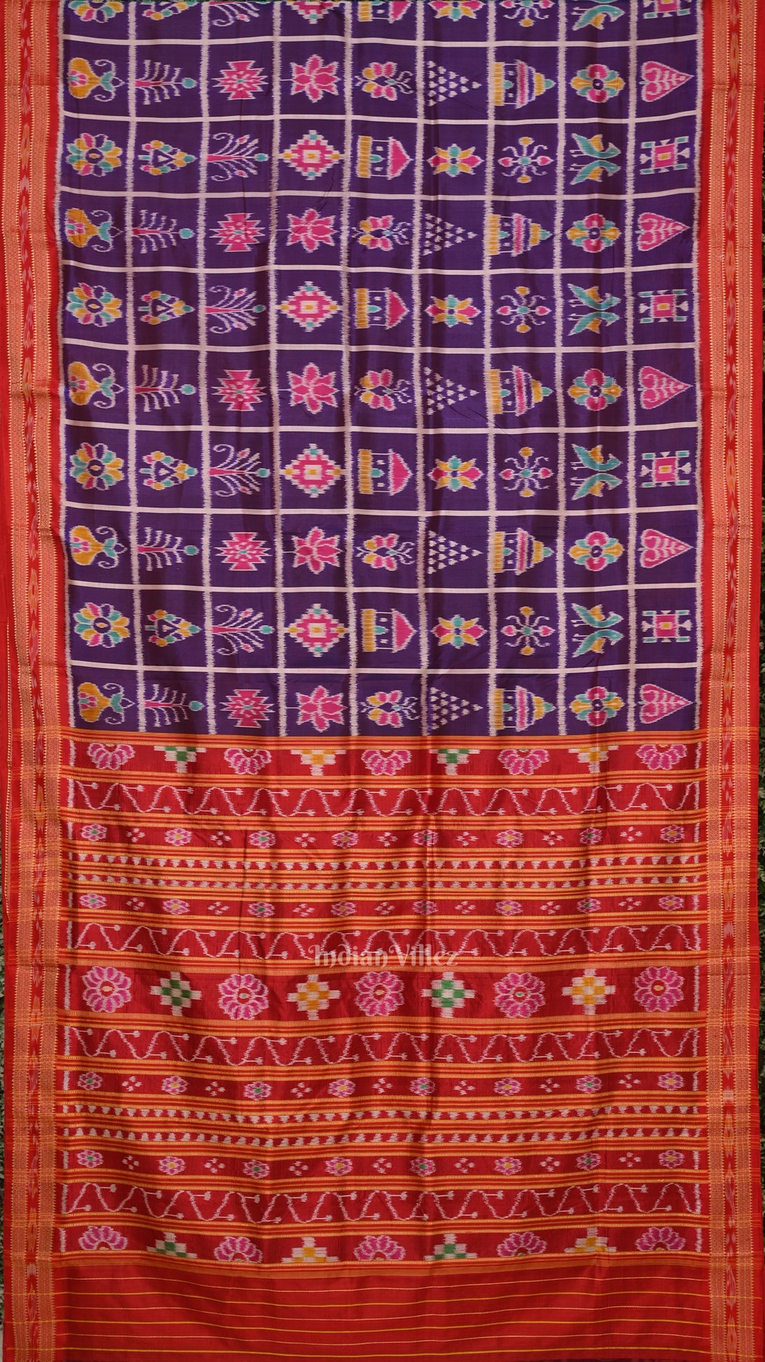 Purple Nabakothi Odisha Ikat Khandua Silk Saree