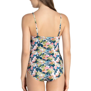 Straight Neck Swim Suit - Tropical Pr