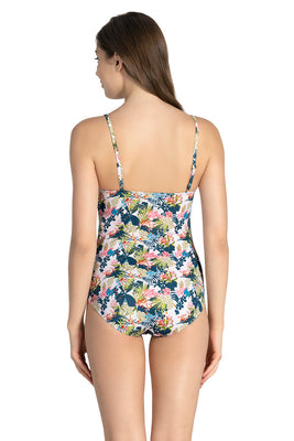 Straight Neck Swim Suit - Tropical Pr