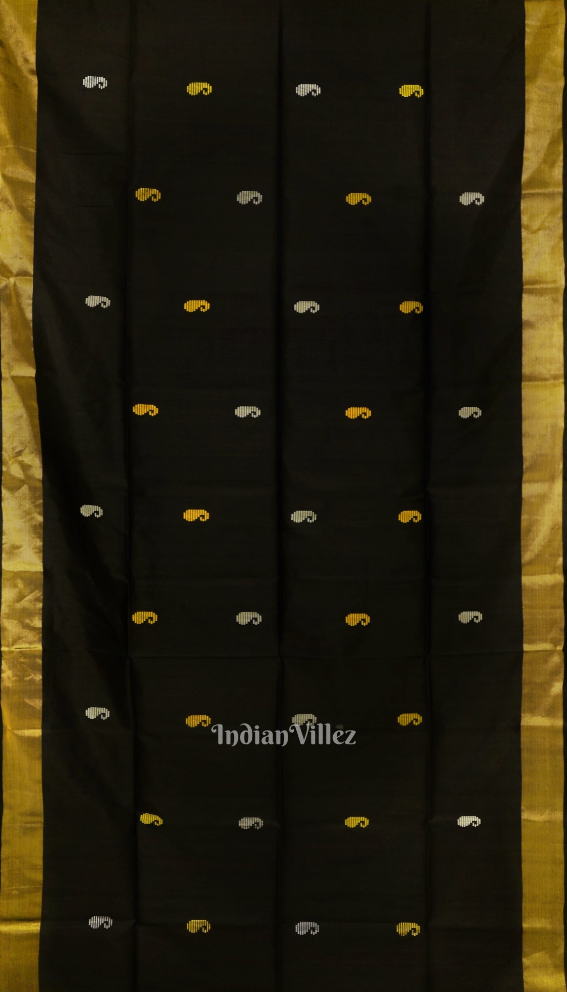 Black Maroon Butterfly Design Pure Bishnupuri Silk Saree