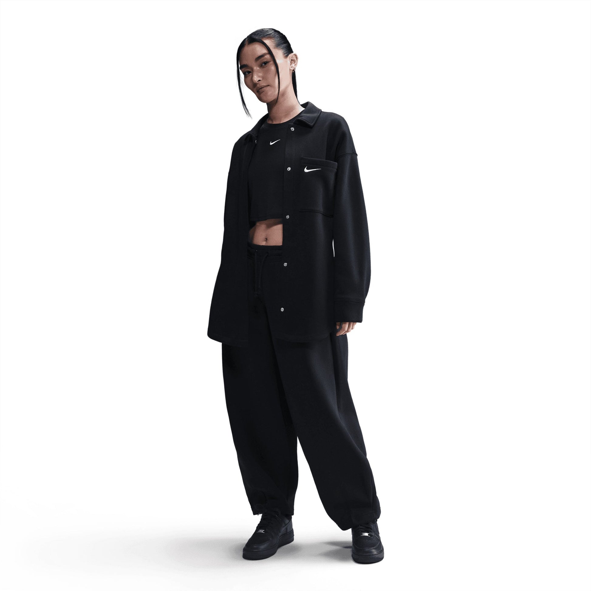 NIKE | PHOENIX FLEECE { BLACK/SAIL
