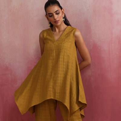 trueBrowns Mustard Cotton Dobby Co-ord set