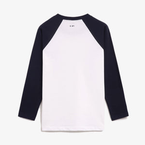 SPORTY & RICH | YANKEES SERIF BASEBALL T-SHIRT { WHITE/NAVY