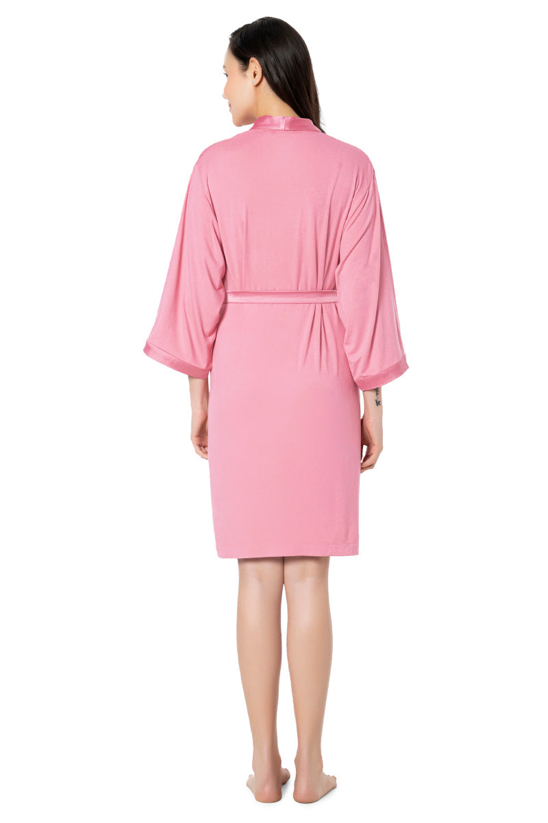 Satin Edge Robe - Cashmere Rose