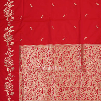 Bridal  Hot Rani Pink Soft Pure Mashru Satin Silk Banarasi Saree