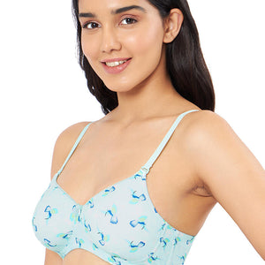 Smooth Elegance Padded Non-wired T-shirt Bra - Hummingbird Print