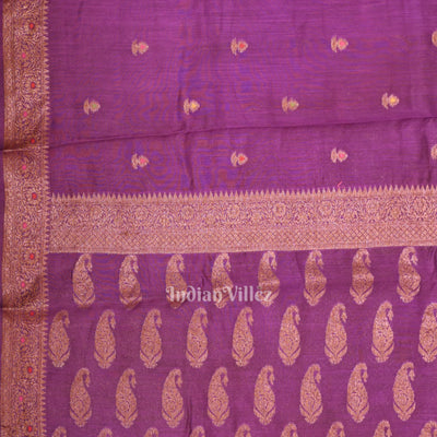 Purple Tussar Banarasi Saree