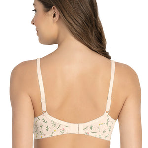 Magic Shaper Non Padded Non Wired Support Bra - Pearled Ivory Print