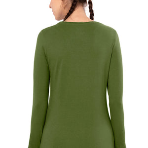 Essential Long Sleeve Round Neck T-Shirt - Cypress