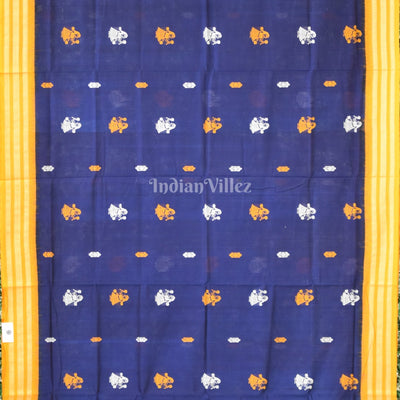 Blue Odisha Ikat Sambalpuri Pure Cotton Saree