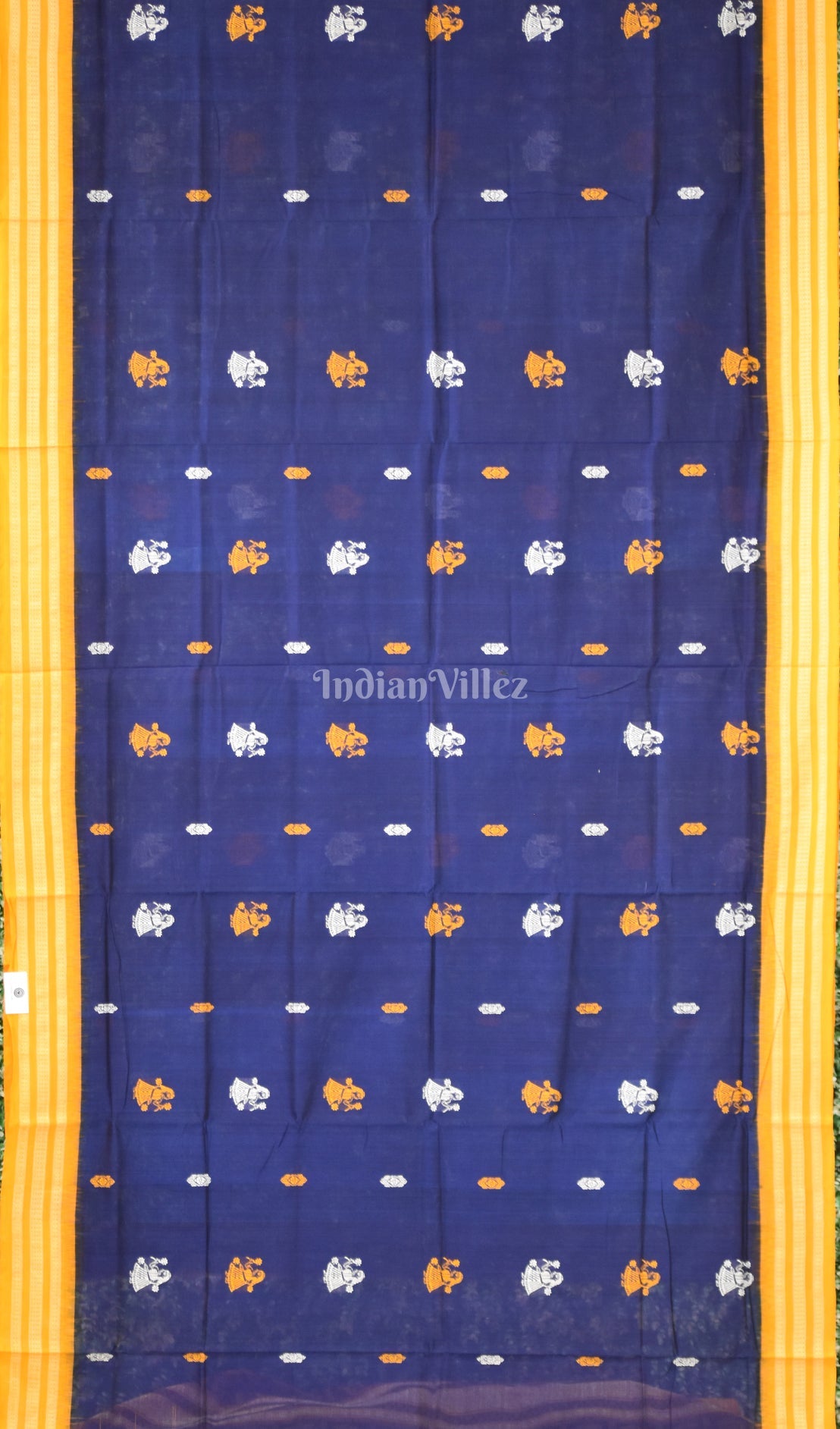 Blue Odisha Ikat Sambalpuri Pure Cotton Saree