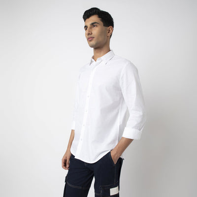 Self-Checkered Semi-Formal Shirt