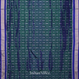 Cadmium Green Tribal Theme Sambalpuri Silk Saree