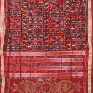 Brown Coffee Tribal Theme Sambalpuri Silk Saree