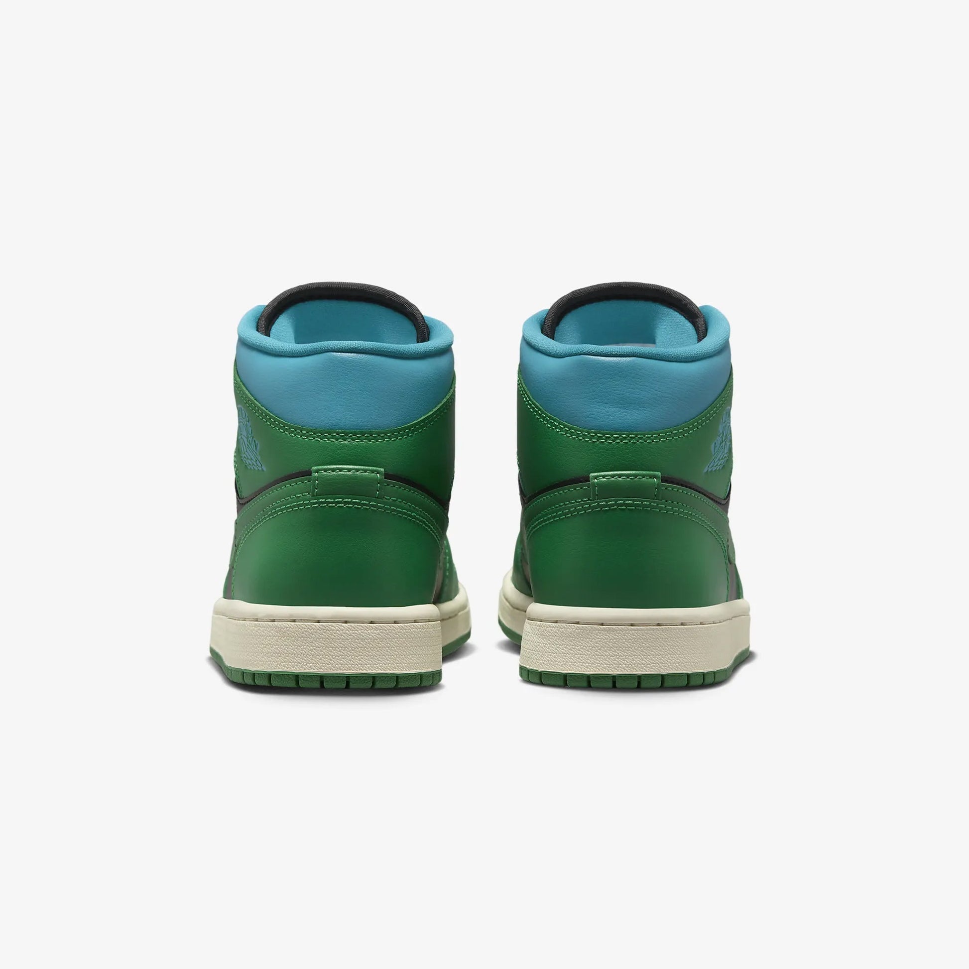 Jordan | AIR JORDAN 1 MID  { BLACK/LUCKY GREEN-AQUATONE-SAIL