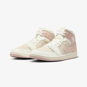 JORDAN | AIR JORDAN 1 MID SE { COCONUT MILK/LEGEND PINK-SAIL
