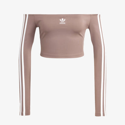 Adidas Originals | ADICOLOR OFF SHOULDER LONG SLEEVE TEE { TRACE BROWN