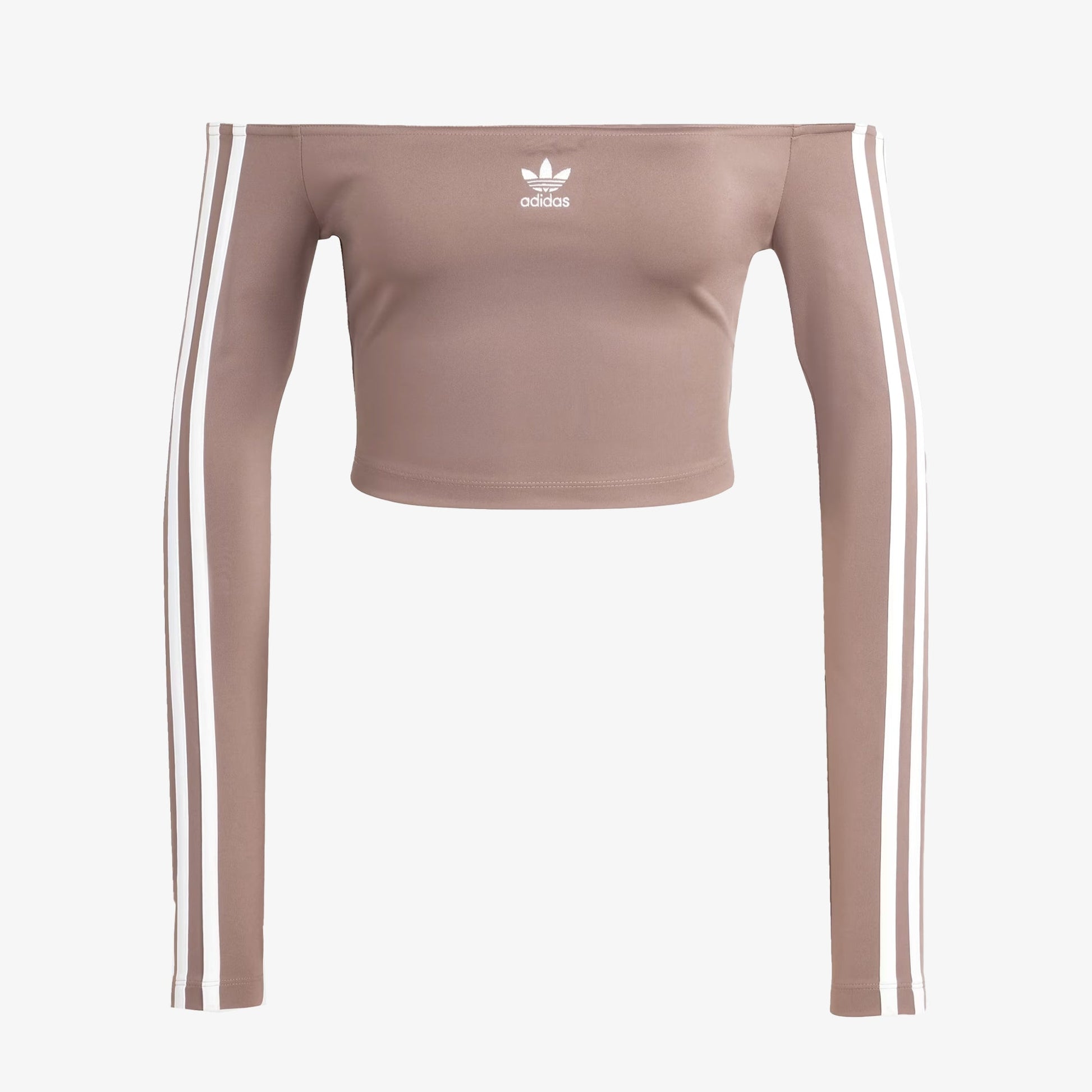 Adidas Originals | ADICOLOR OFF SHOULDER LONG SLEEVE TEE { TRACE BROWN