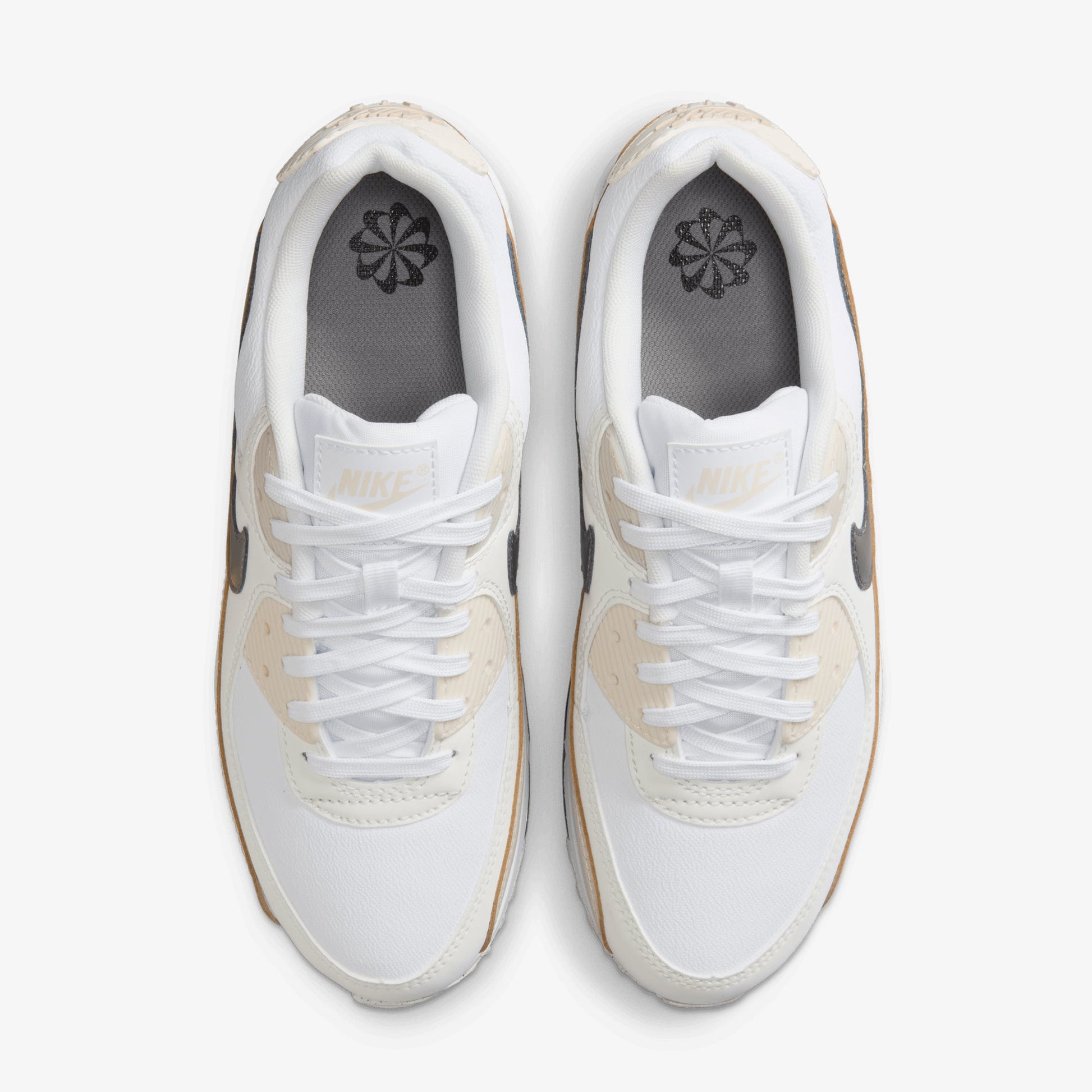 Nike | AIR MAX 90 { WHITE/FLAT PEWTER-LT OREWOOD BRN